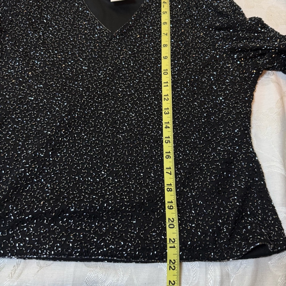 BRILLIANTE by J.A. Black Women's Embellishment Blouse Beads Lined sz XL Occasion - Picture 11 of 11